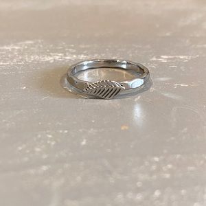 Sterling Silver Feather Ring Size 7